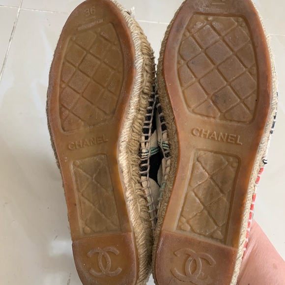 Preowned Authentic Chanel Floral Espadrilles Sz 36 - Picture 3 of 7